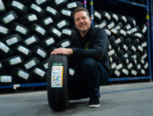 Paul Cowland with the Envoy Aterna tyre